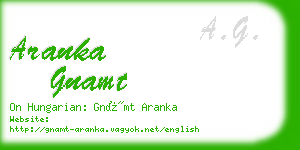 aranka gnamt business card